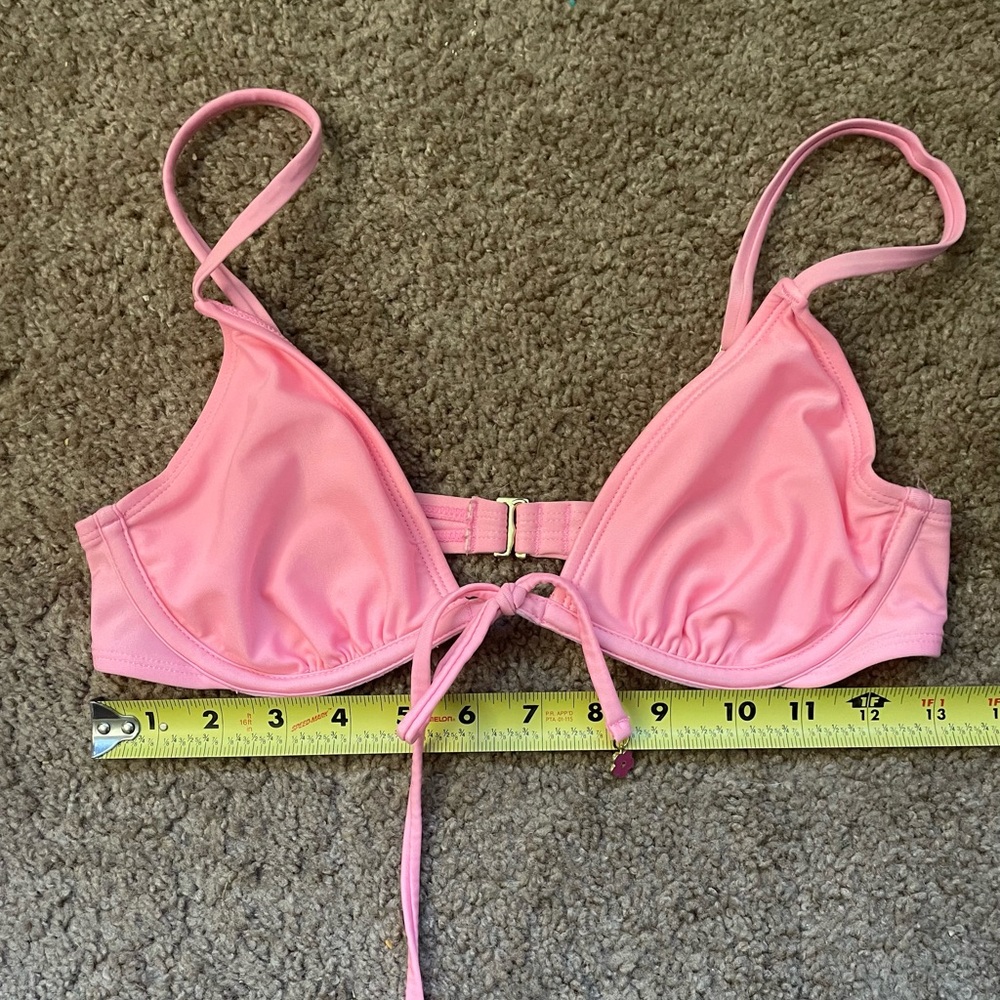Small wild fable flower charm underwire bikini top, pink. Swim suit